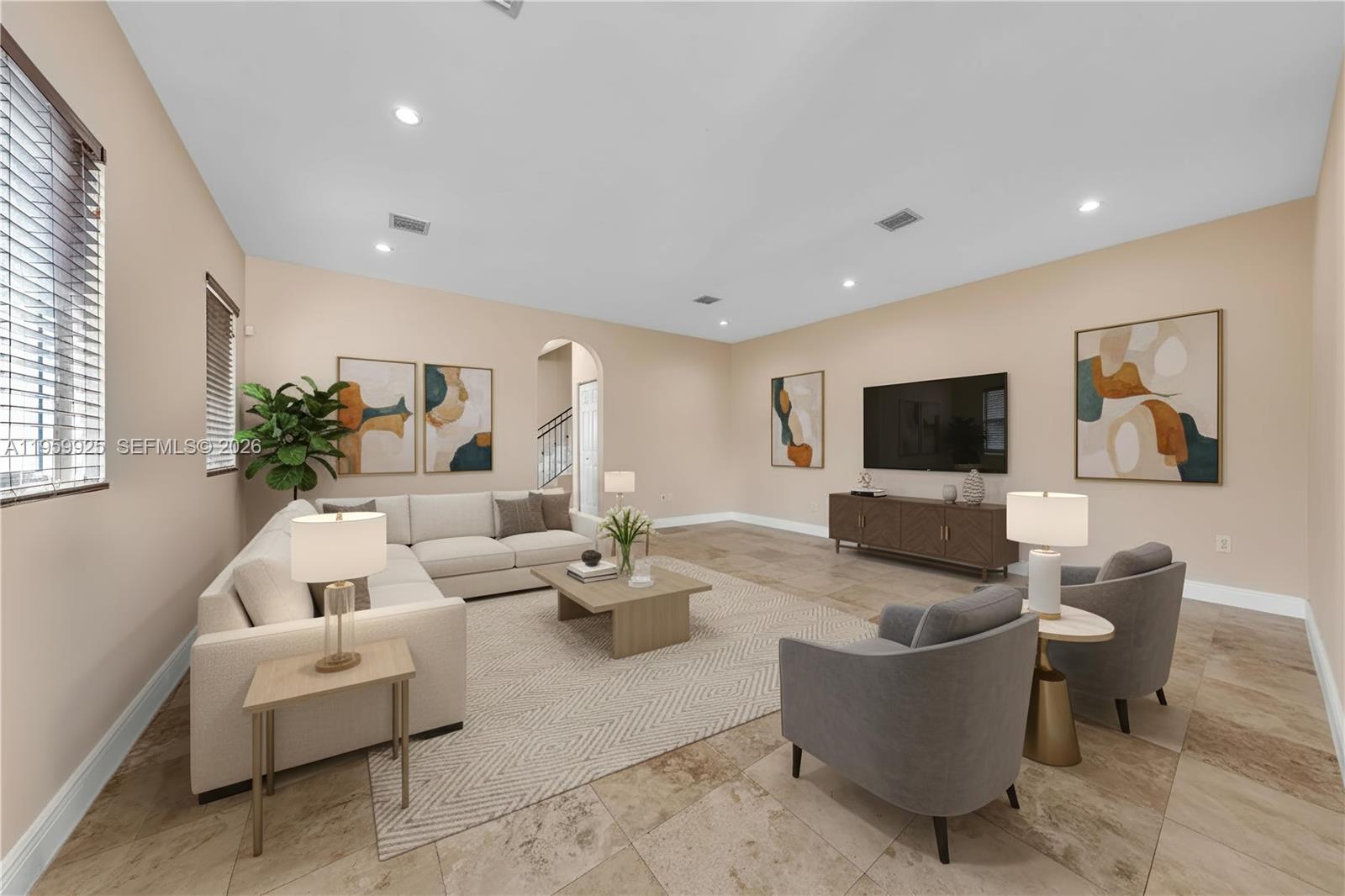 4025 Southwest 10th Street Miami, FL 33134 - Photo 8 of 41 a living room with furniture and a flat screen tv