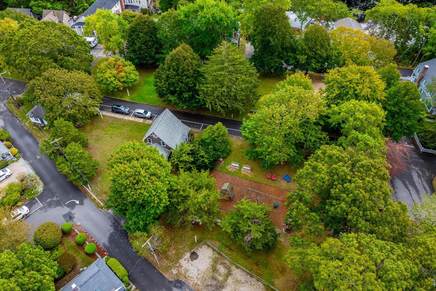 35 Valley Avenue Centerville, MA 02632 - Photo 28 of 37 an aerial view of a house with a yard basket ball court and outdoor seating