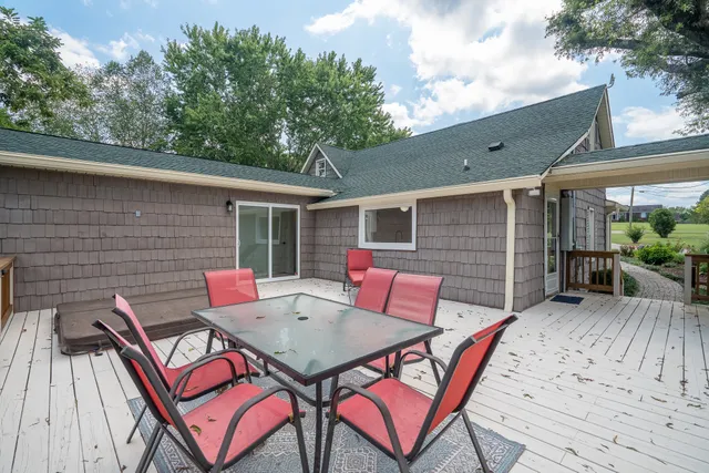 an outdoor space with patio