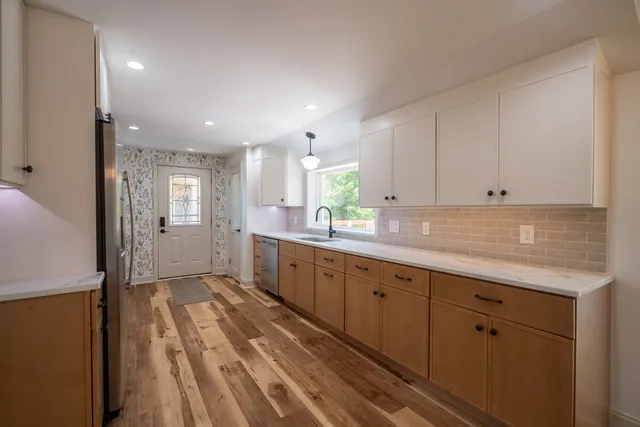 a sink with a faucet