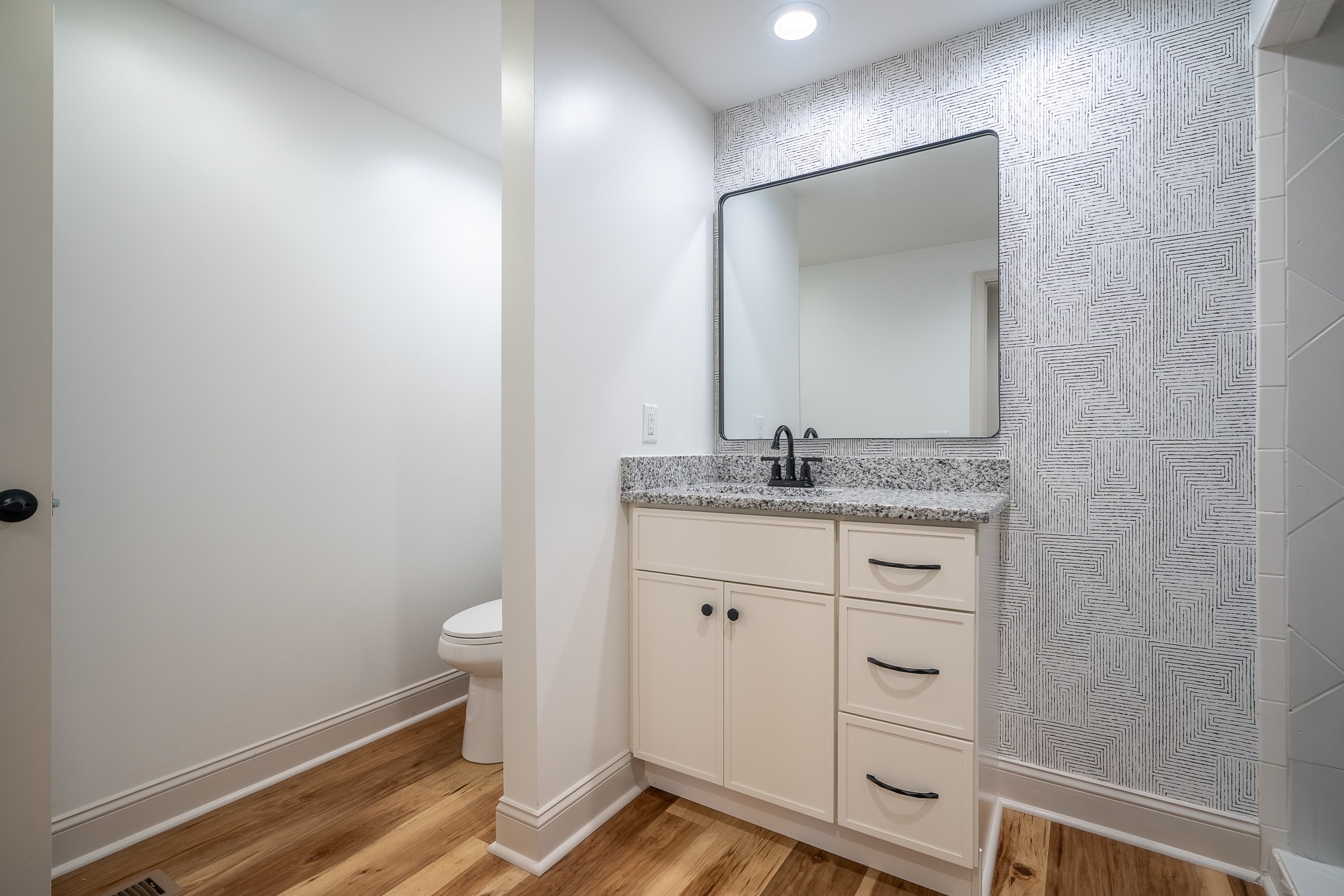 26 Barns Road Leoma, TN 38468 - Photo 43 of 55 a bathroom with a granite countertop sink and a mirror