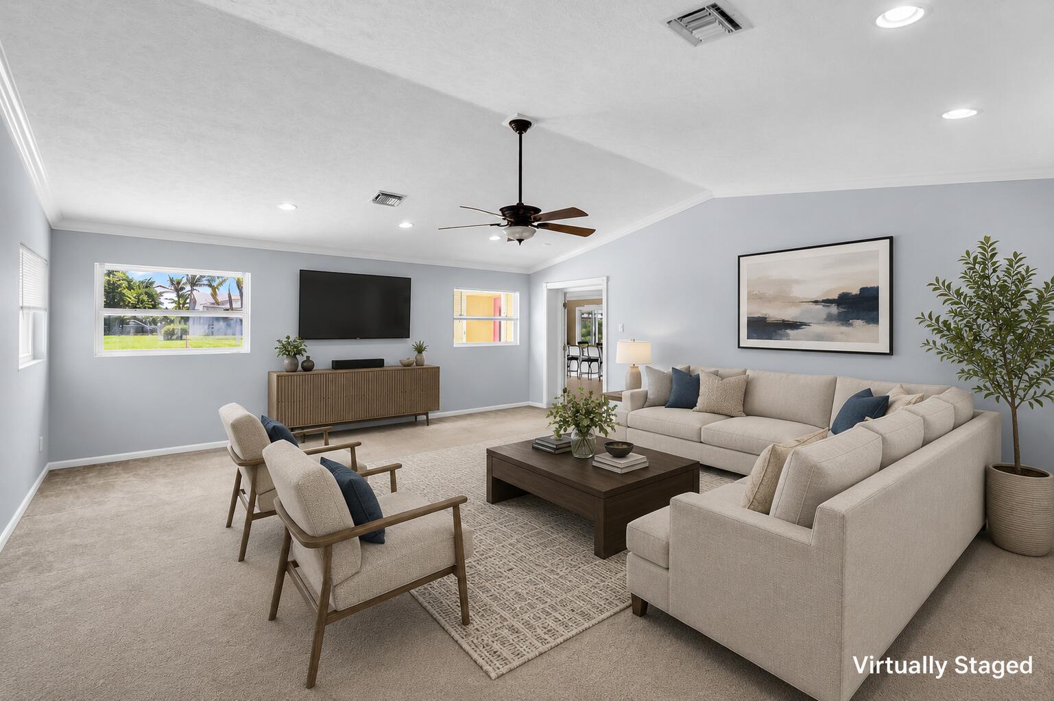 614 Southeast Flamingo Avenue Stuart, FL 34996 - Photo 25 of 53 Virtually Staged Living Room (2)