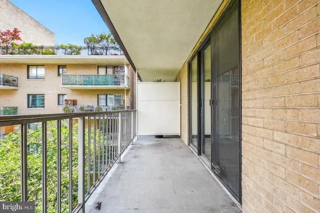 a view of a balcony and an entrance