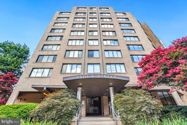 a front view of a multi story building