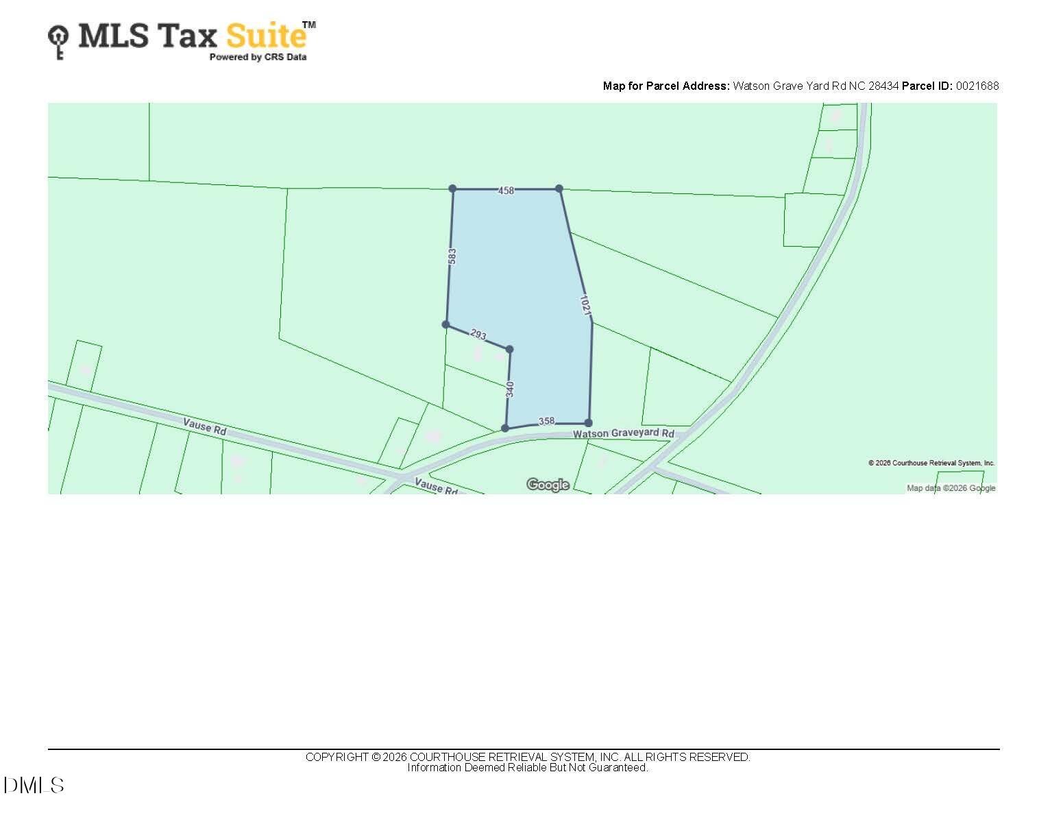 0 Watson Graveyard Road Clarkton, NC 28433 - Photo 4 of 5 CRS Data - Property Map for Watson Grave