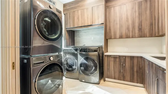 a view of a living room and a large window