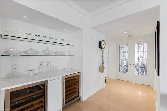 a view of cabinets with wooden floor and cabinet