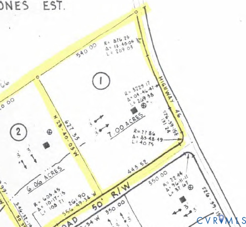 1 Deer Run Road Blackstone, VA 23824 - Photo 17 of 17 Survey Plat. Outlining property boundaries, acreag