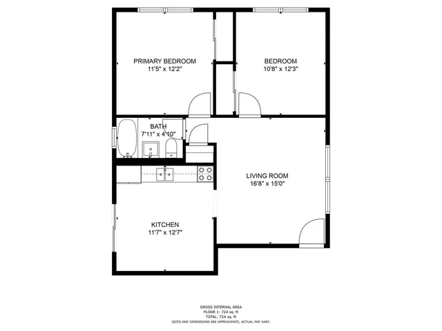 $1,650 | 7653 Roberts Road, Unit 1W, Bridgeview, IL 60455