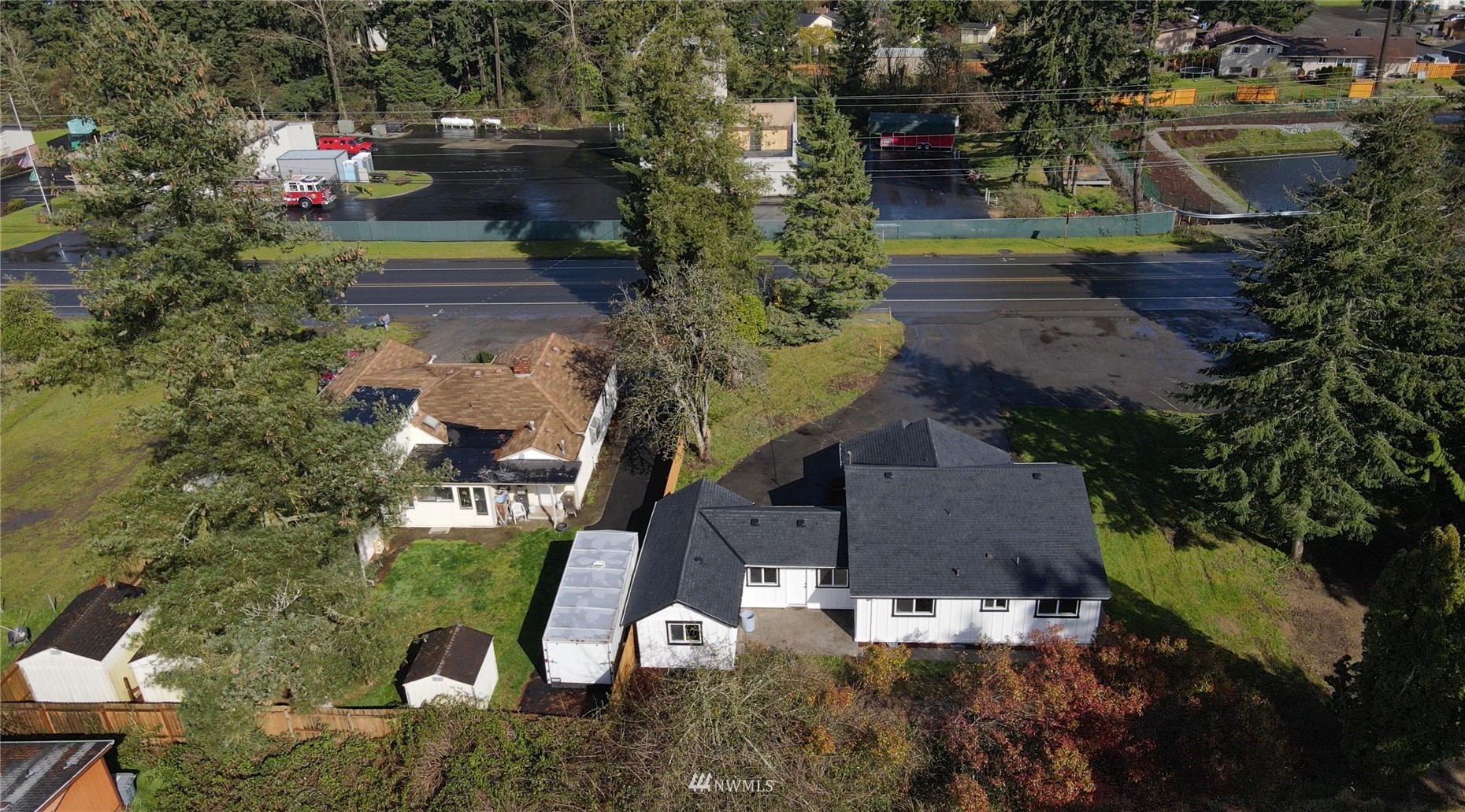 8126 Canyon Road East Puyallup, WA 98371 - Photo 35 of 37 an aerial view of a house with outdoor space