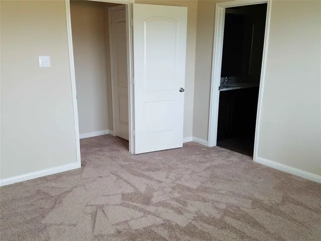 an empty room with closet