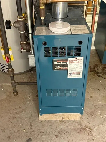 a view of a storage room with water heater