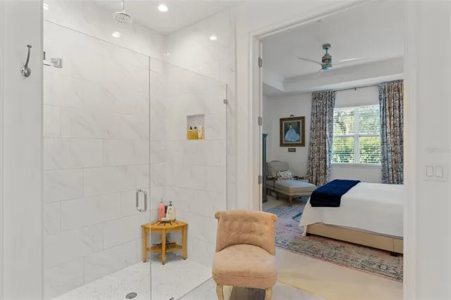 a view of a swimming pool and lake view