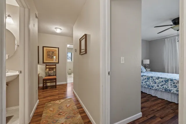 a backyard of a house with lots of green space