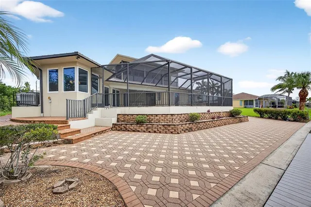 a house view with a lake view