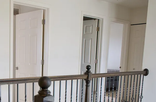 a view of a porch with a door