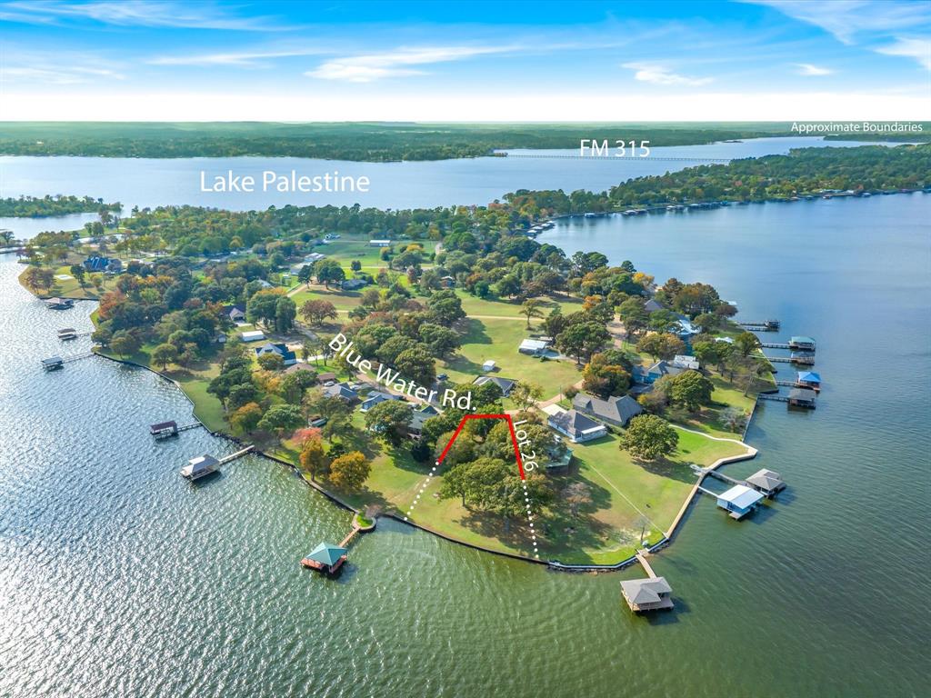 Aerial view of property on point