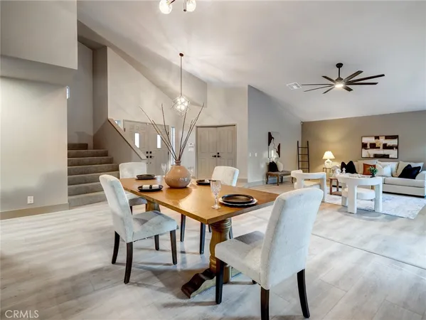 a view of a dining room and livingroom