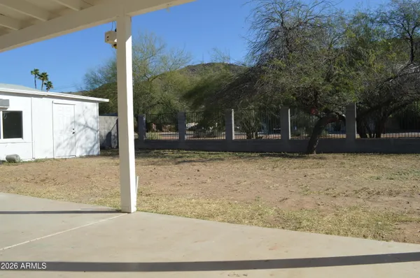 a view of a backyard