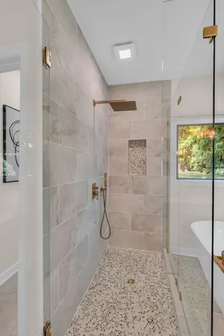 a bathroom with a shower