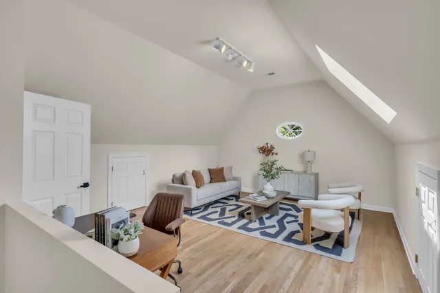 a living room with furniture