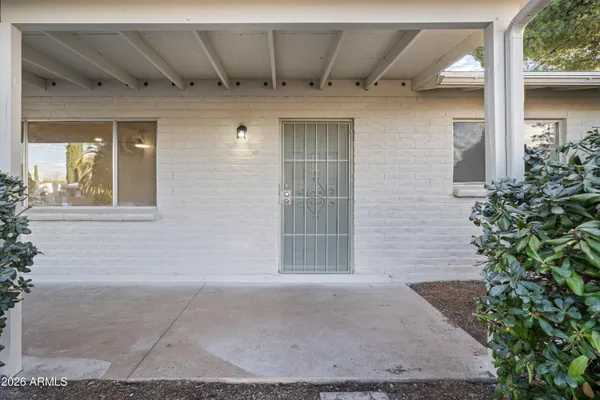 a view of front door of house