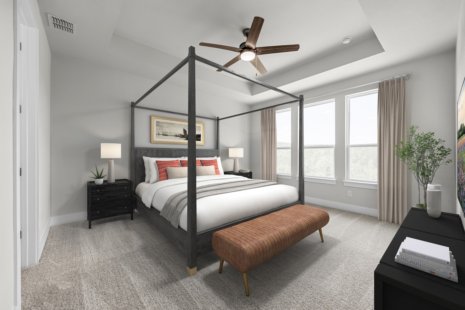 674 Iron Willow Loop Dripping Springs, TX 78620 - Photo 21 of 33 a bedroom with a bed couch and a window