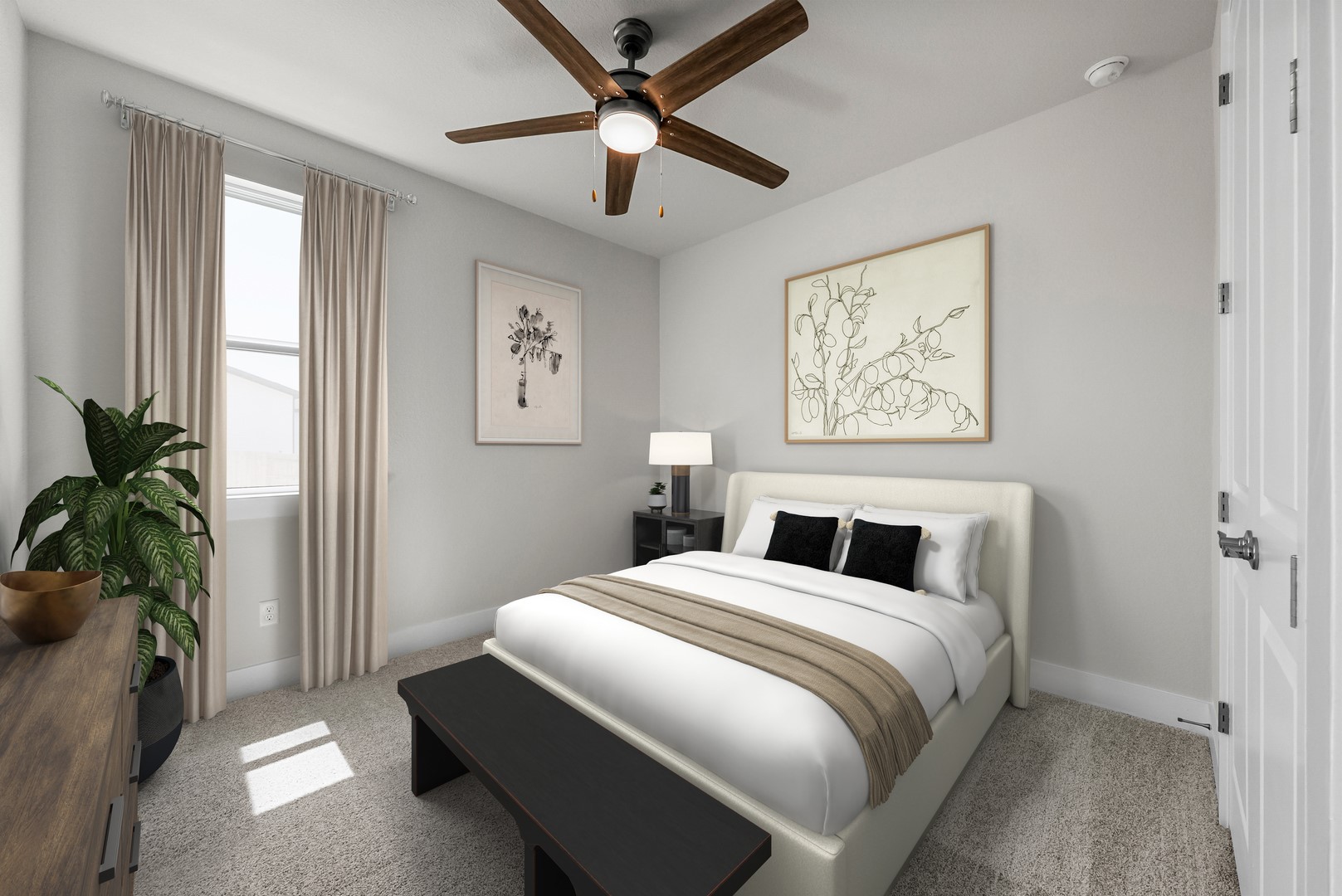 674 Iron Willow Loop Dripping Springs, TX 78620 - Photo 26 of 33 a bedroom with a large bed and a potted plant