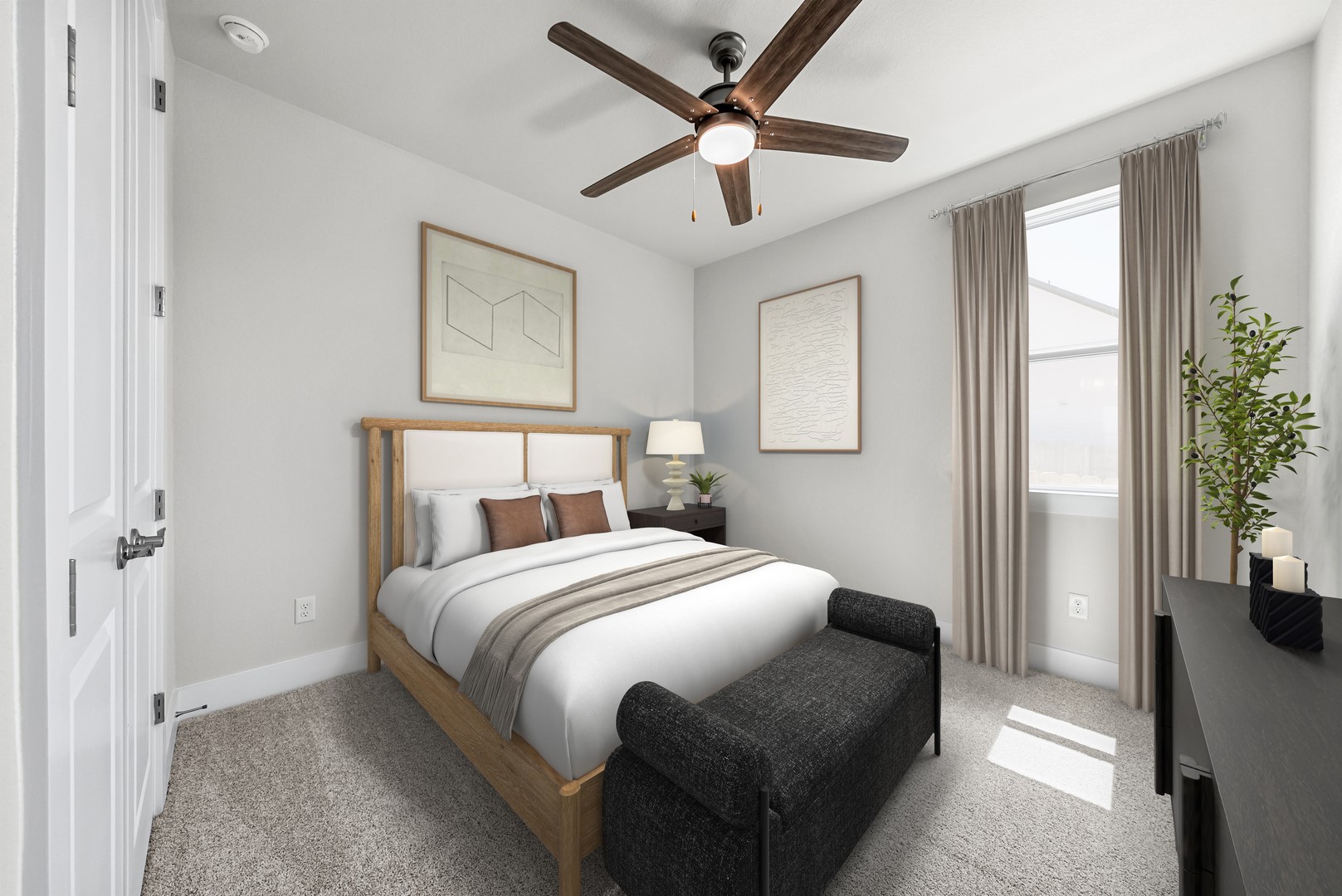 674 Iron Willow Loop Dripping Springs, TX 78620 - Photo 28 of 33 a bedroom with a bed and a chandelier