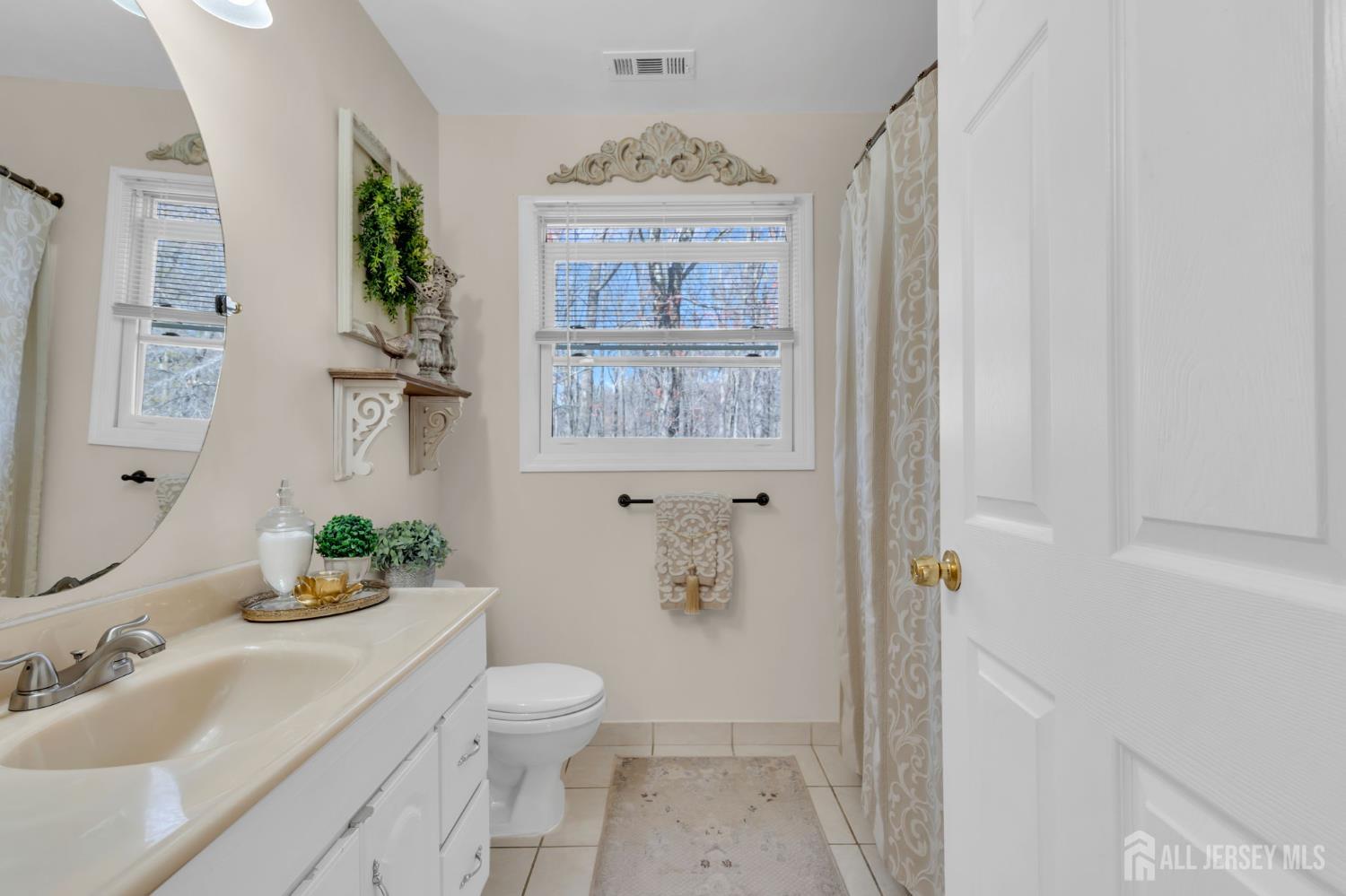 90 Bear Brook Road Princeton, NJ 08540 - Photo 35 of 60 a bathroom with a granite countertop sink a toilet and a mirror