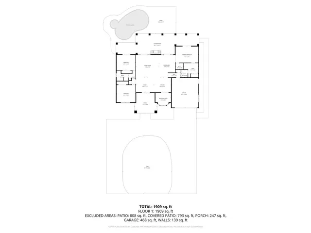 a picture of a room with a bench