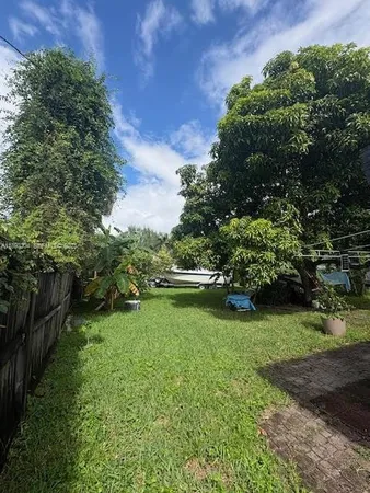 a small garden in the back yard