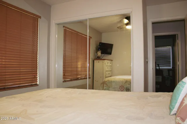 a view of a livingroom with a flat screen tv