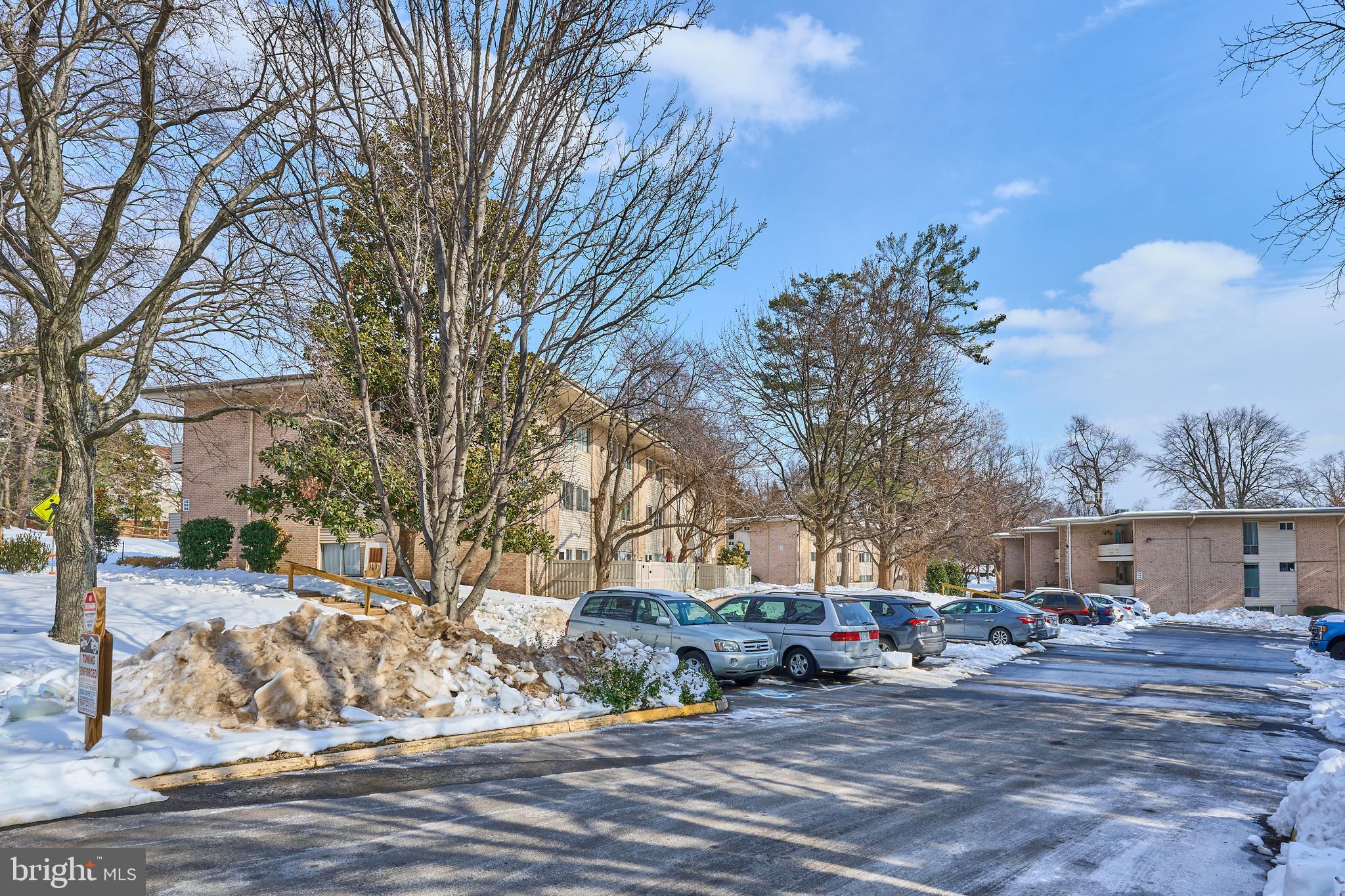 156 Haycock Road, Unit A6 Falls Church, VA 22046 - Photo 28 of 32 a view of a house with a yard covered in snow