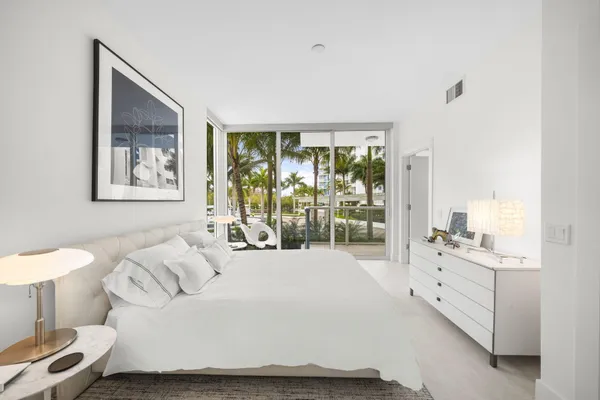 a spacious bedroom with a large bed and a window