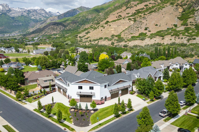 1263 Chapman Court Alpine, UT 84004 - Photo 82 of 83 Aerial perspective of suburban area featuring mountains