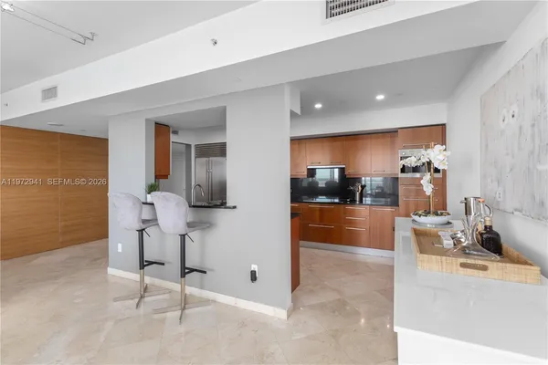 a living room with furniture