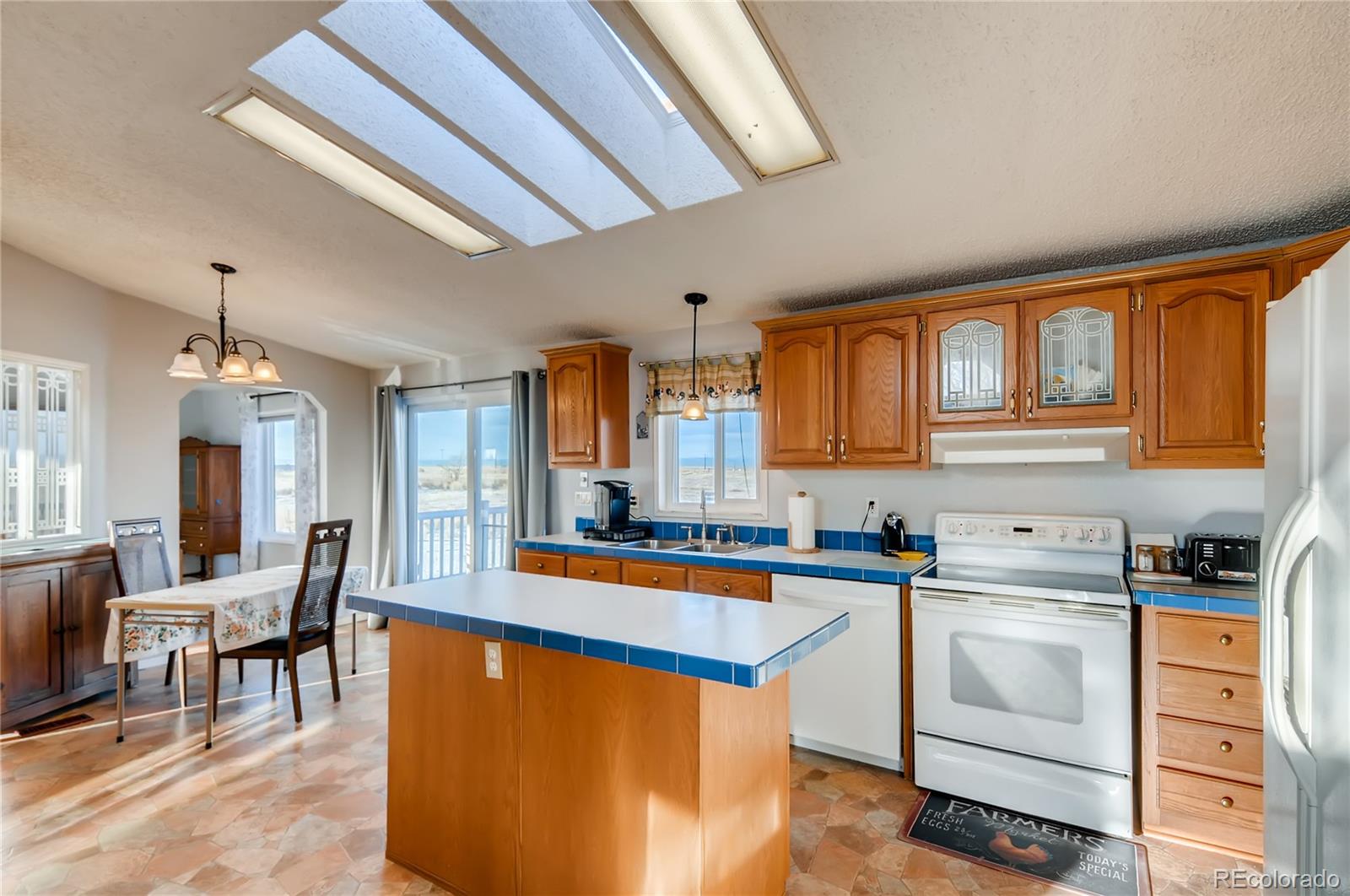 13801 Cavanaugh Road Hudson, CO 80642 - Photo 10 of 39 a kitchen that has a cabinets counter space and appliances