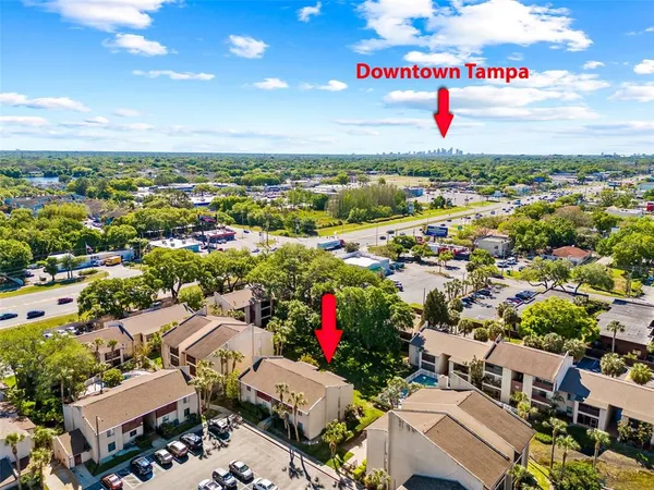 an aerial view of a city