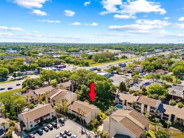 an aerial view of a city