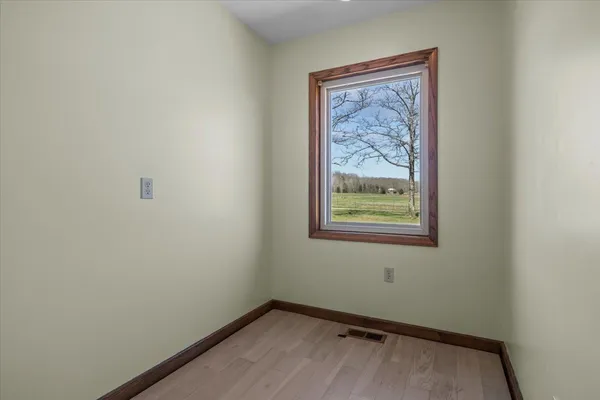 an empty room with a window