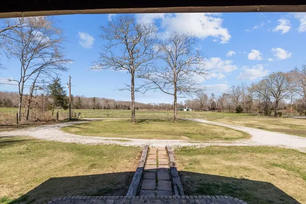 a view of an outdoor space and swimming pool