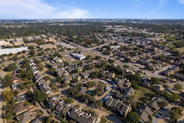 an aerial view of multiple house
