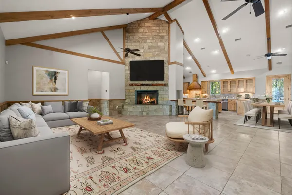 a kitchen with a sink a counter top space and appliances