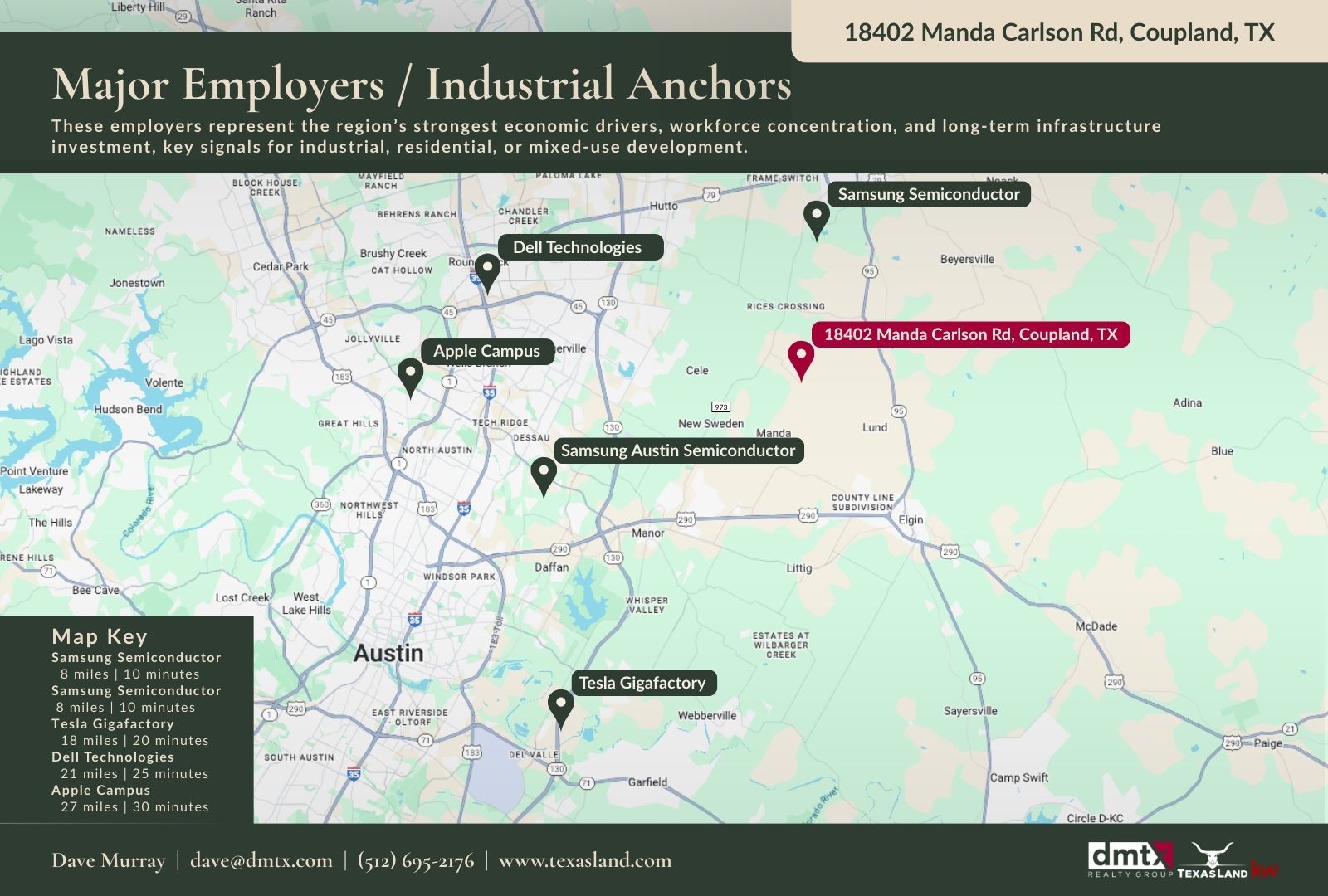 18402 Manda Carlson Road Coupland, TX 78615 - Photo 14 of 29 Map - Major Employers/Industrial Anchors