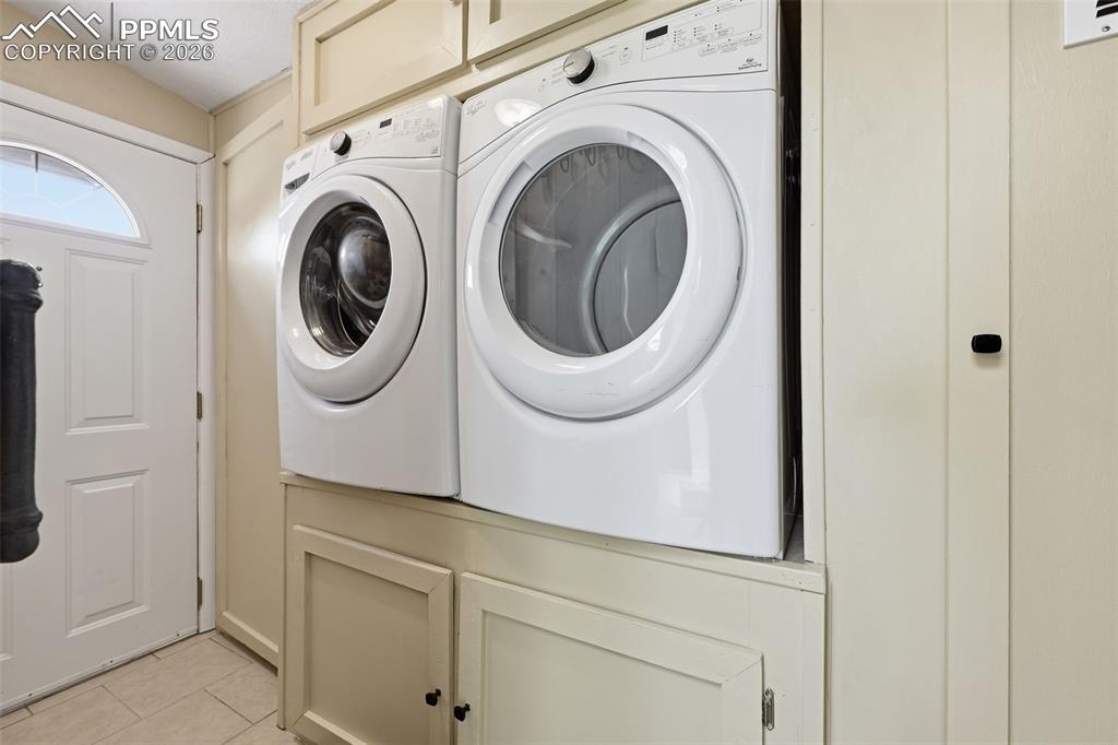 20985 McDaniels Road Calhan, CO 80808 - Photo 32 of 41 a close view of a utility room with dryer and washer