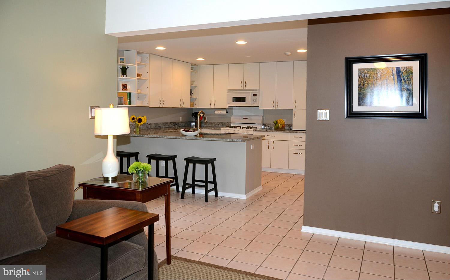 11030 Solaridge Drive Reston, VA 20191 - Photo 13 of 30 a kitchen with granite countertop cabinets and chairs