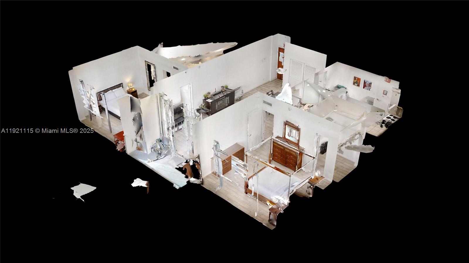 a white building with black and white umbrellas