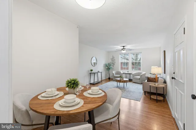 a view of a room with furniture and wooden floor