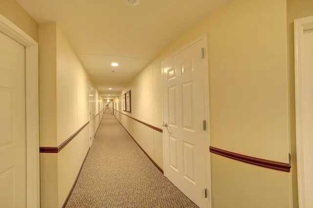 a view of hallway with stairs